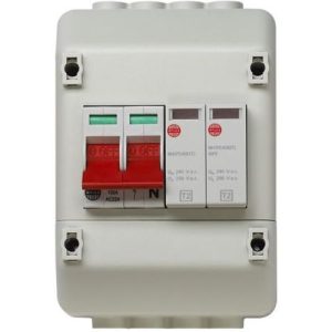WYLEX 100A M/SWITCH+TYPE2 SPD INSULATED