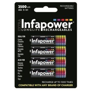 INFAPOWER AA 2500 MAH RECH BATTS 4PK