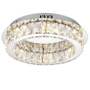ENDON SWAYZE FLUSH CHROME PLATED WITH CLEAR FACETE